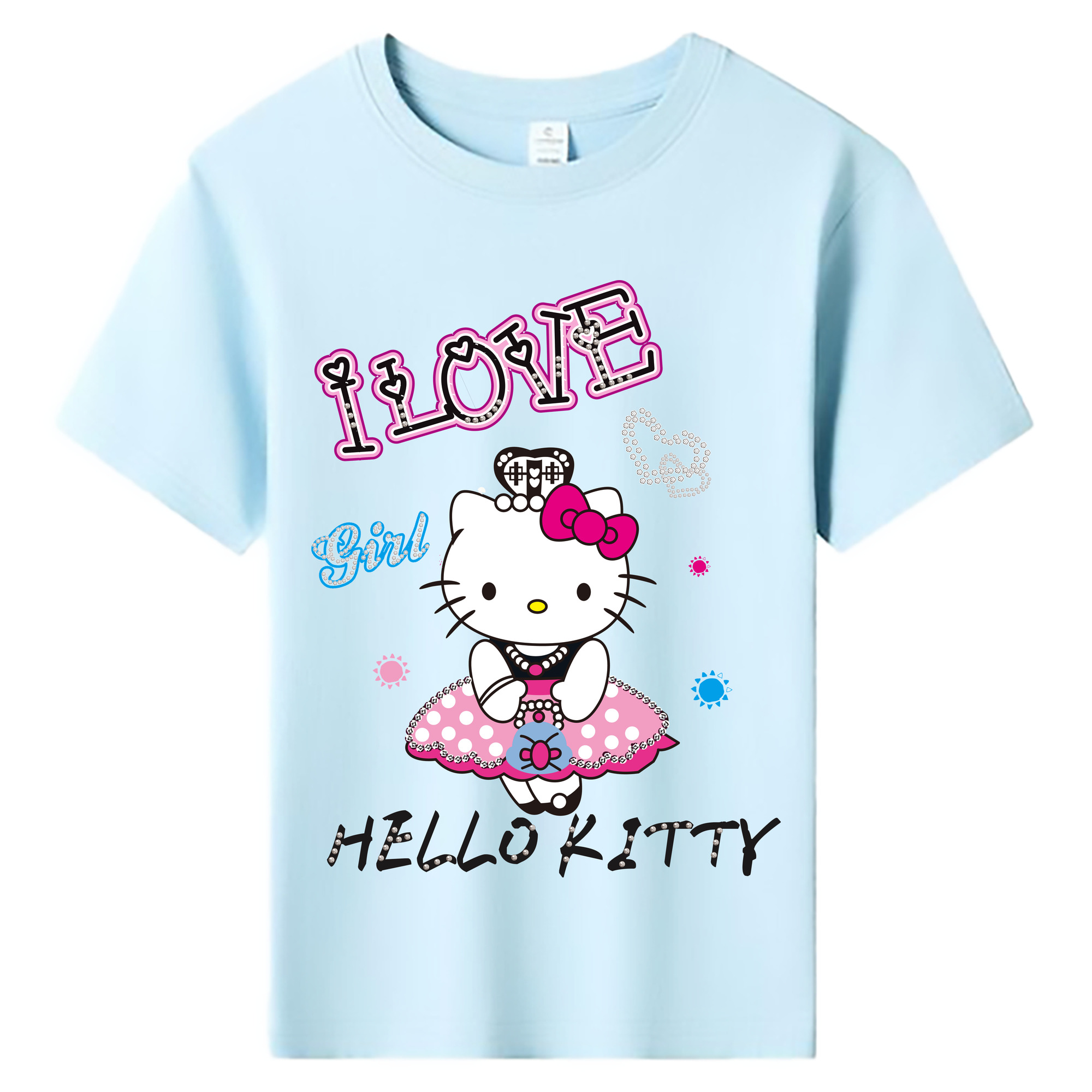 （画像用） Hello Kitty ハローキティ 綿100％キッズTシャツ（フロントプリント）